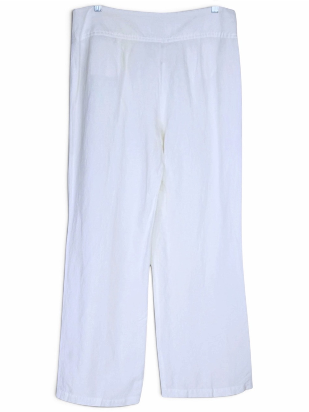 Eileen Fisher Light Ivory Linen Viscose Wide Leg Pant Relaxed Fit Trousers Sz M - Picture 5 of 14